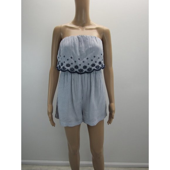 JESSICA SIMPSON STRIPE TUBE TOP STYLE ROMPER - Picture 6 of 7